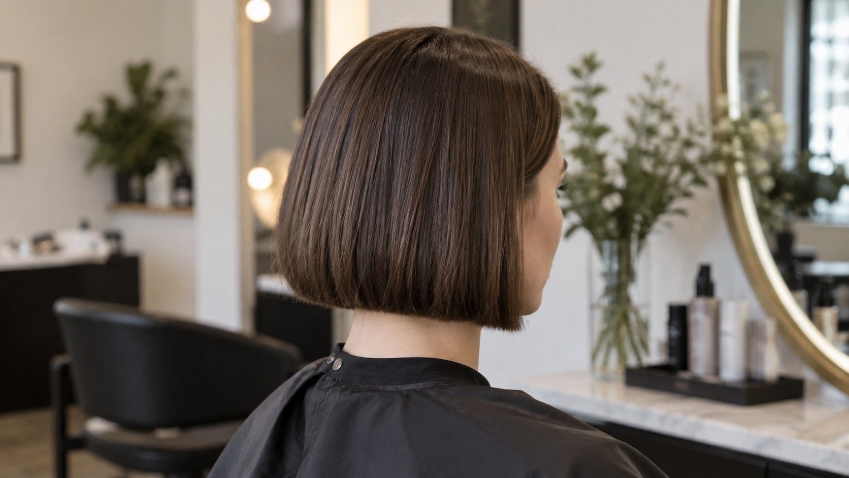 A clean bob haircut with a defined perimeter
